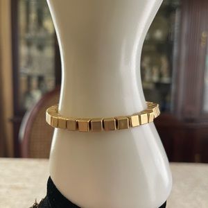 Gold Tiny Tile Beaded Bracelet -stretch